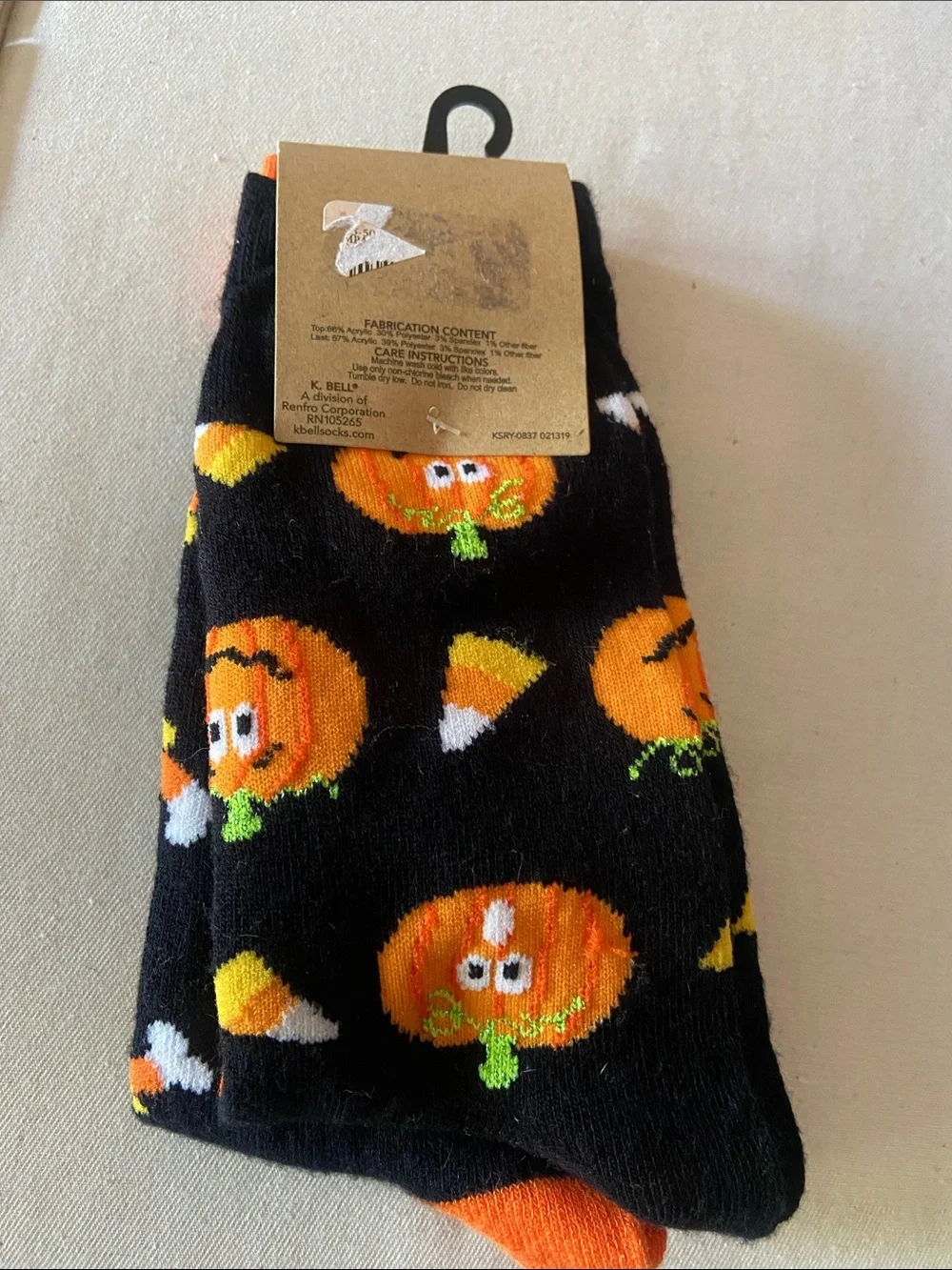 Women's Black & Orange Halloween Dog Crew Socks - 2 Pair